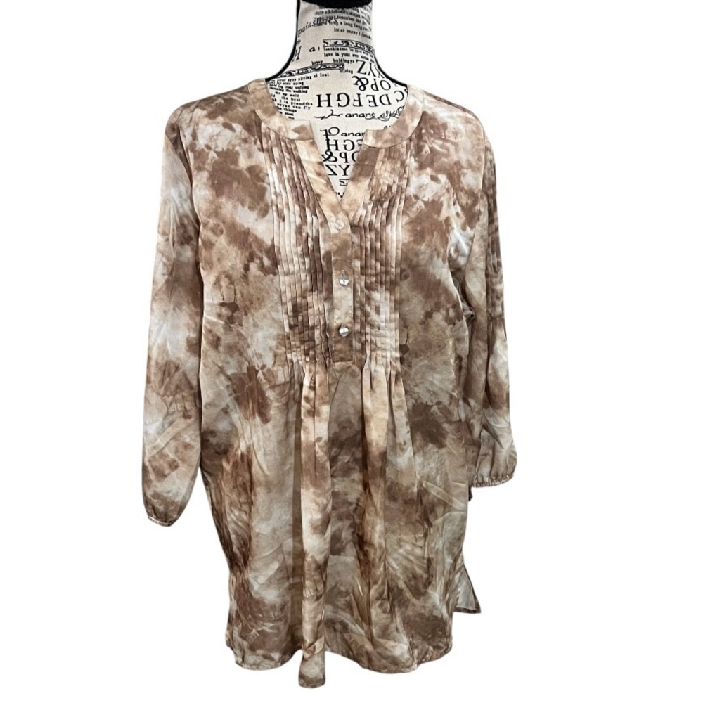 Chico's Brown Tie-Dye‎ Blouse
